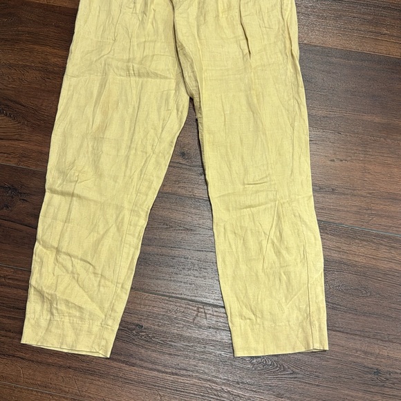 Mango Basics Linen High Waist Pants with Belt and Pockets - Picture 3 of 9